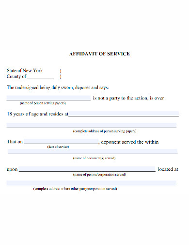 affidavit of service sample