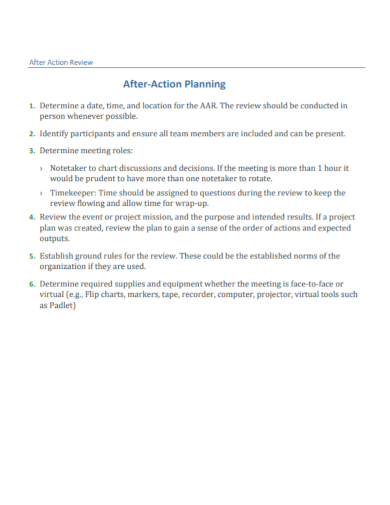 after action review plan