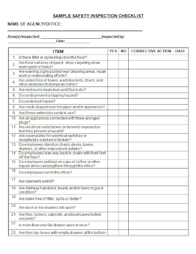 office-safety-inspection-checklist-template