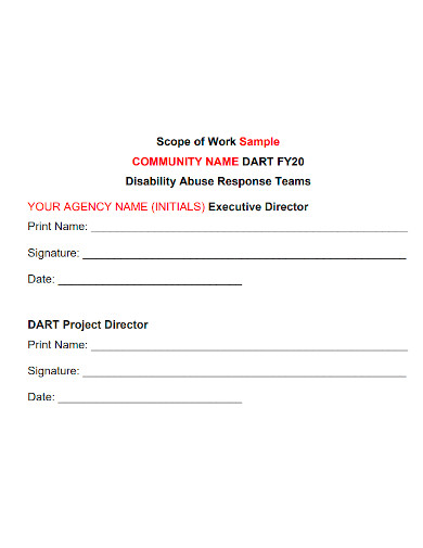 agency scope of work format