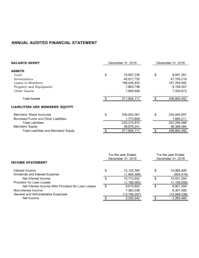 annual audited financial statement