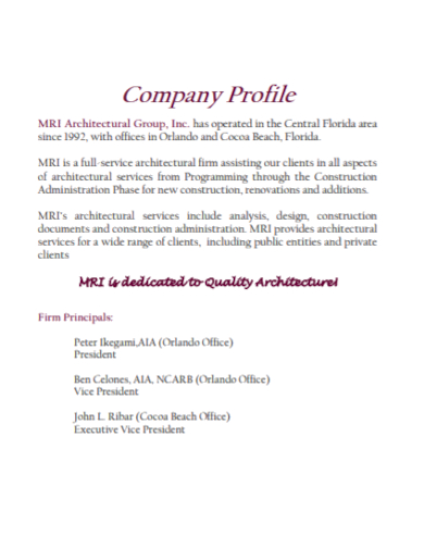 architectural group company profile