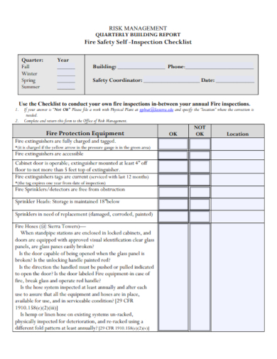 building fire safety inspection checklist