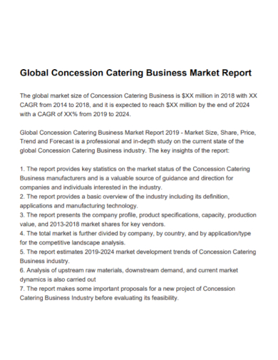 catering business market report