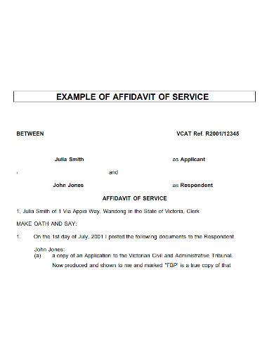 civil affidavit of service