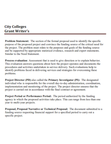 college grant problem statement
