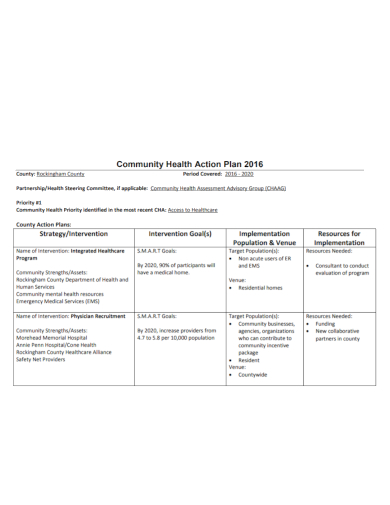 community health care action plan