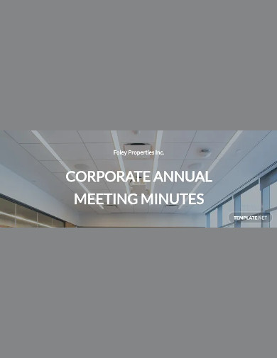 corporate annual meeting minutes