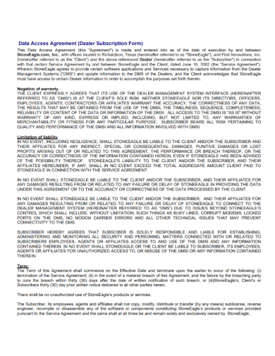 FREE 9 Dealership Access Agreement Samples In PDF DOC FREE 9 Dealership Access Agreement Samples In PDF DOC