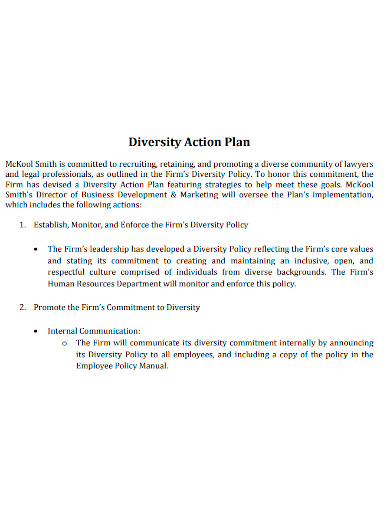 diversity action plan format