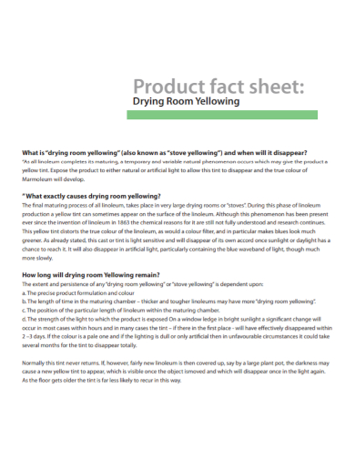 drying room product fact sheet