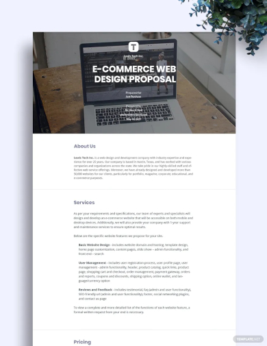 e commerce web design proposal template1