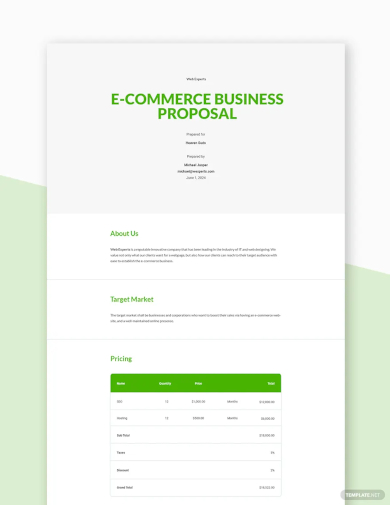 e commerce business proposal template