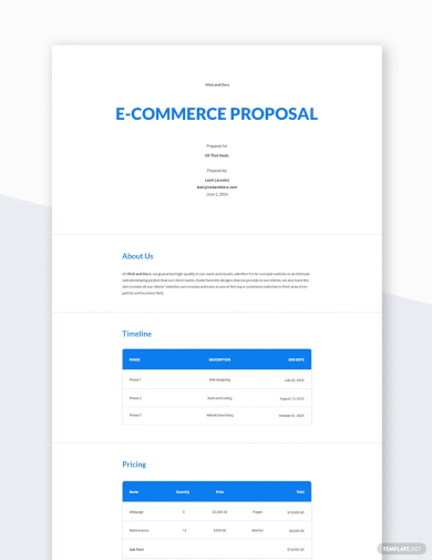 e commerce proposal template