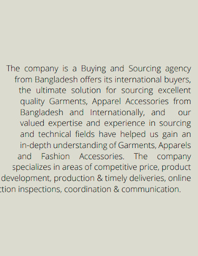editable garments company profile