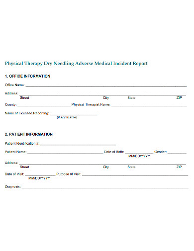 editable medical incident report