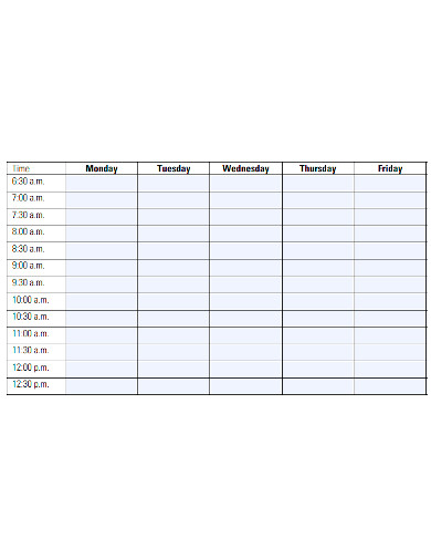 editable weekly study schedule