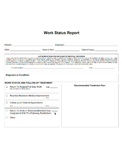 editable work status report