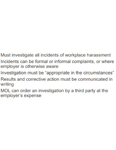 editable workplace harassment investigation