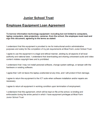 employee trust equipment loan agreement