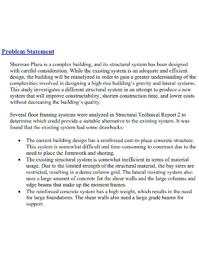 engineering problem statement format