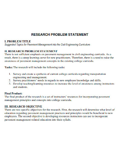 engineering research problem statement