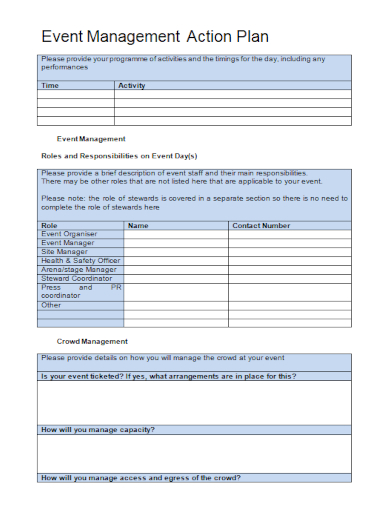 event management action plan