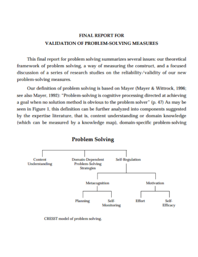 final validation problem solving report