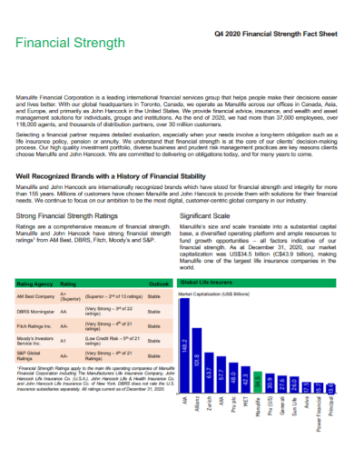 financial strength fact sheet