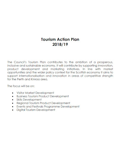 formal tourism action plan