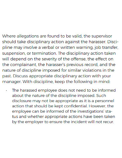 formal workplace harassment investigation