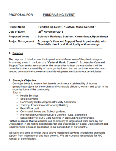 fundraising event project proposal