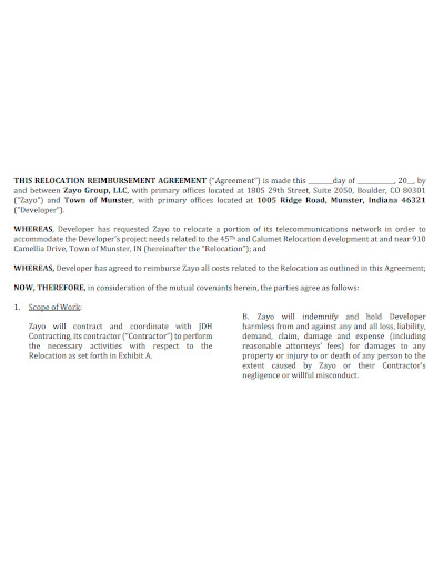 general contract reimbursement agreement