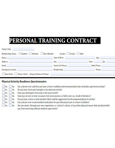 general personal training contract