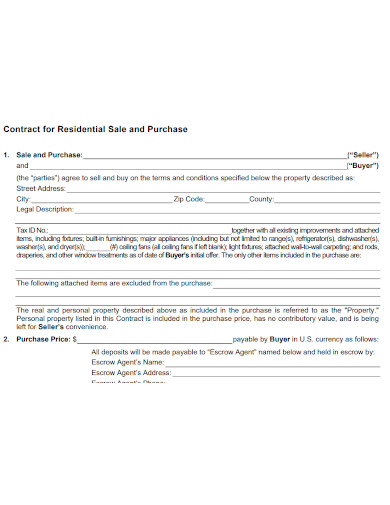 general residential purchase contract