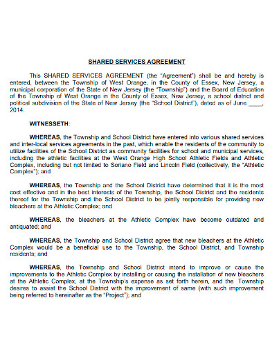general shared services agreement