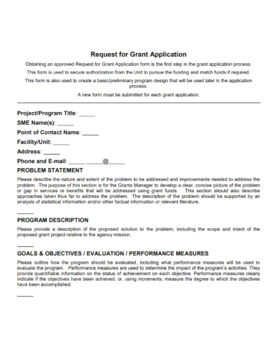 grant application problem statement