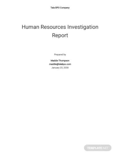 hr internal investigation report template