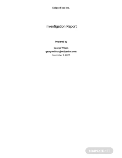 hr investigation report form template