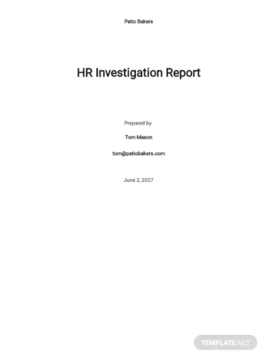 hr investigation report template