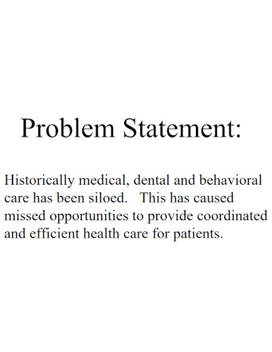 health care problem statement