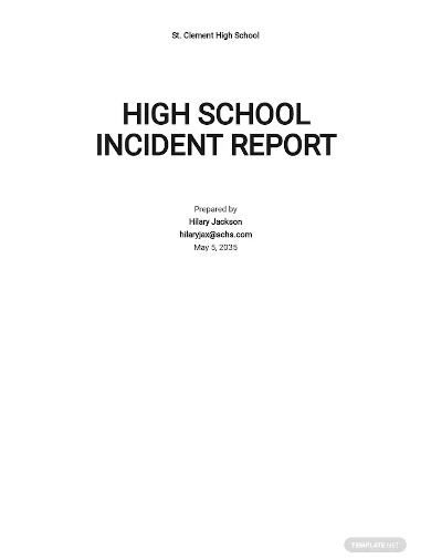 high school incident report