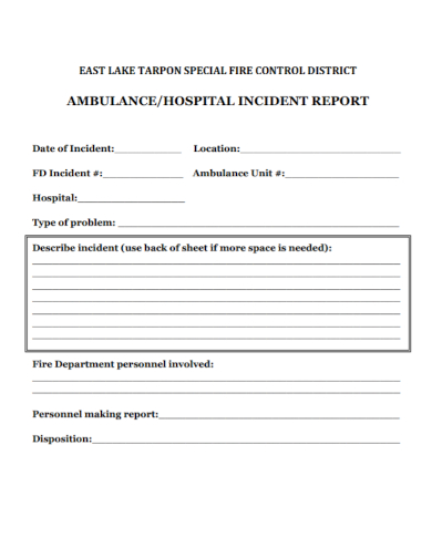 hospital ambulance incident report