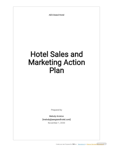 hotel sales and marketing action plan template