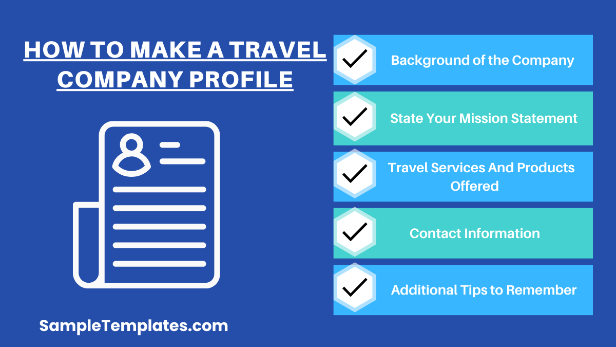 how to make a travel company profile