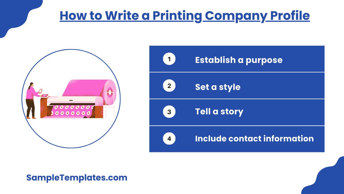 how to write a printing company profile