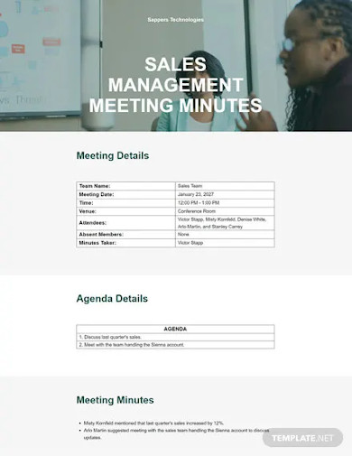 management meeting minutes sample