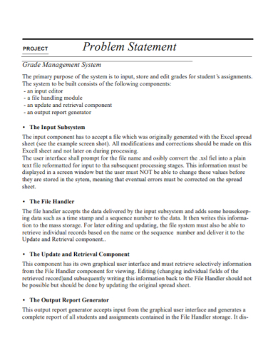 management system problem statement