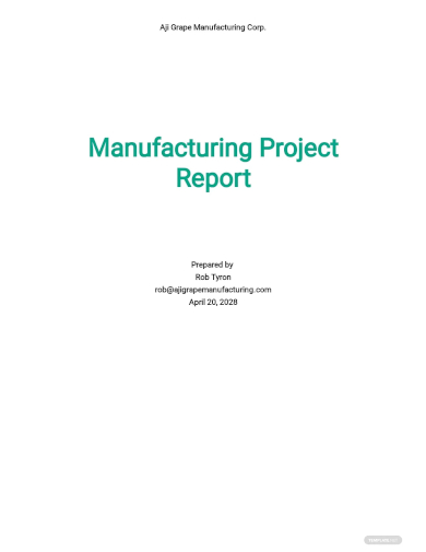 manufacturing project report template