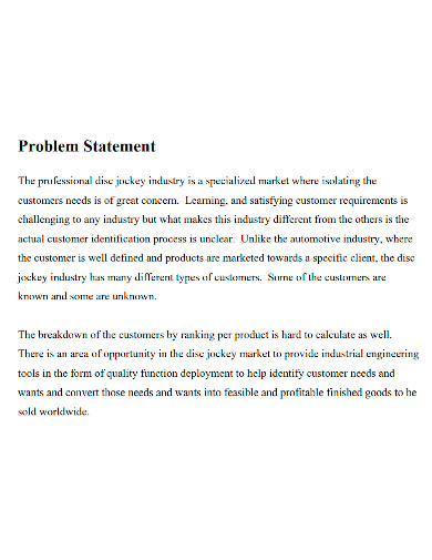 manufacturing systems engineering problem statement